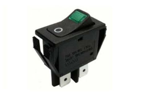 Slika PREKIDAC USKI 0-I INDIKATOR ZELENI 16A 4 kontakta 12,5x27,6mm
