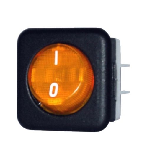 Slika PREKIDAC SIROKI 0-I OKRUGLI INDIKATOR NARANDZASTI 16A 125C 4 kontakta 25x25mm