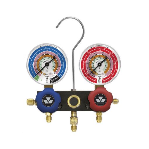Slika ALUMINIJUMSKI 2-WAY KLIPNI MANOMETAR ZA R134A, R404A, R407C, R22, R507 MASTERCOOL 93103-MB