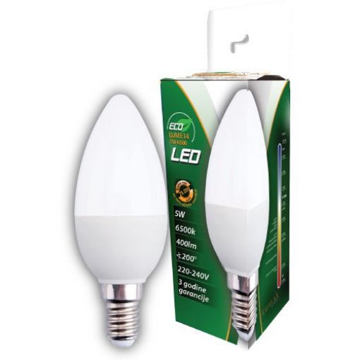 Slika LED SIJALICA ECO LUM 5W E14 3000K 400lm zuta